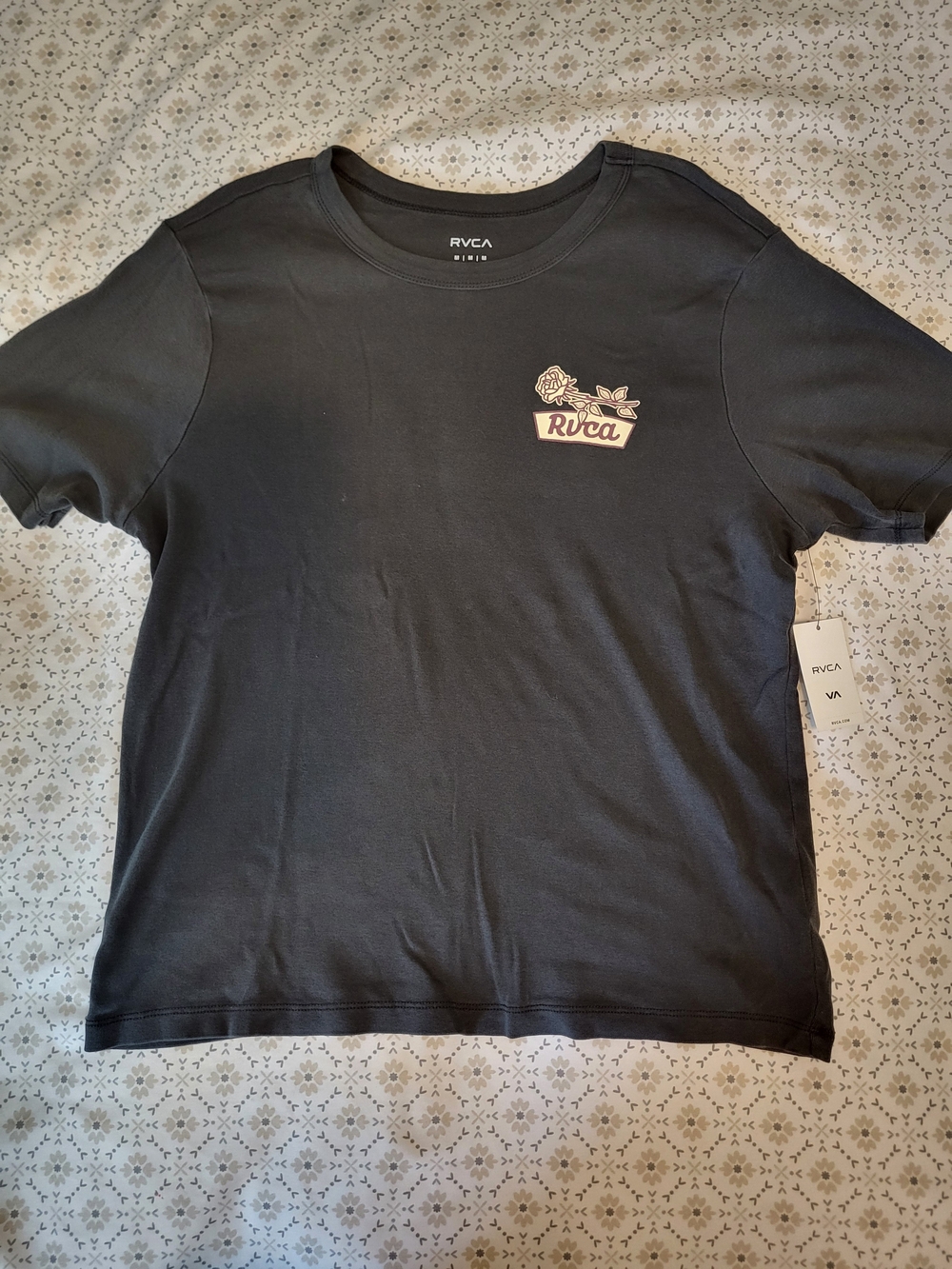 RVCA Black Graphic Logo T-Shirt
